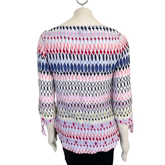 TALBOTS Lightweight Preppy Beach 3/4 Sleeve Relaxed Fit Tunic Top SZ XS - Picture 7 of 11